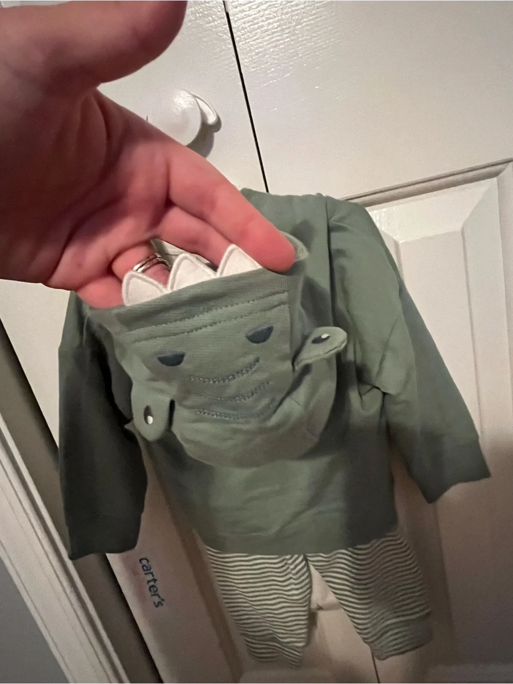 Carter's Green Zip-Up Hooded Sweatshirt Set 9 Months